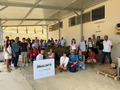 Group photo within a building.